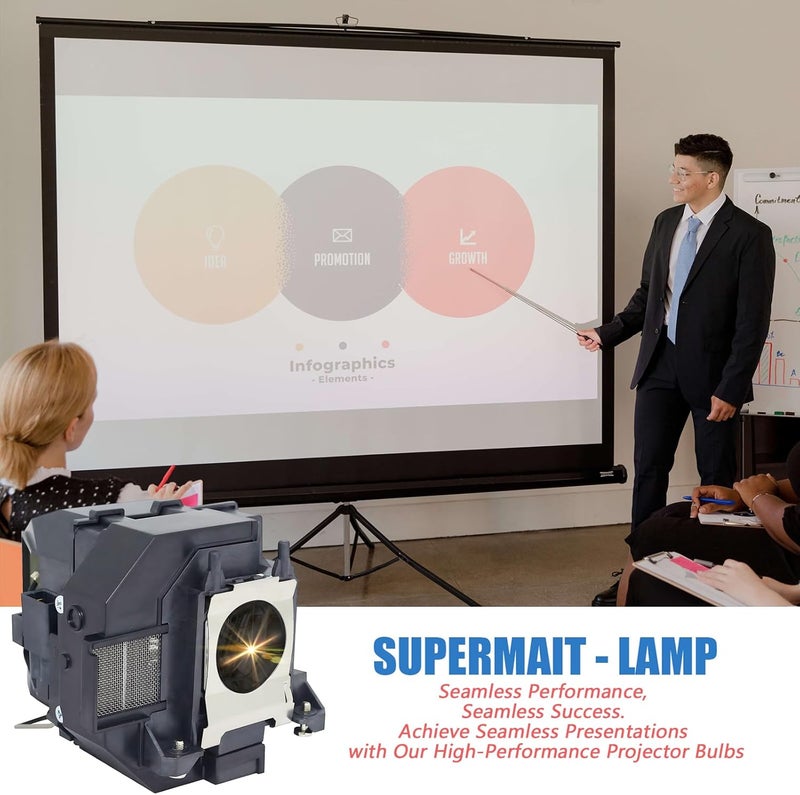 Supermait Lamp for EPSON ELPLP95/V13H010L95 Projector Lamp Fit for EPSON PowerLite 2000,PowerLite 2040,PowerLite 2065,PowerLite 2140W,PowerLite 2155W,PowerLite 2165W,PowerLite 2245U,PowerLite 2250U - Image 2